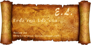 Erényi Lúcia névjegykártya